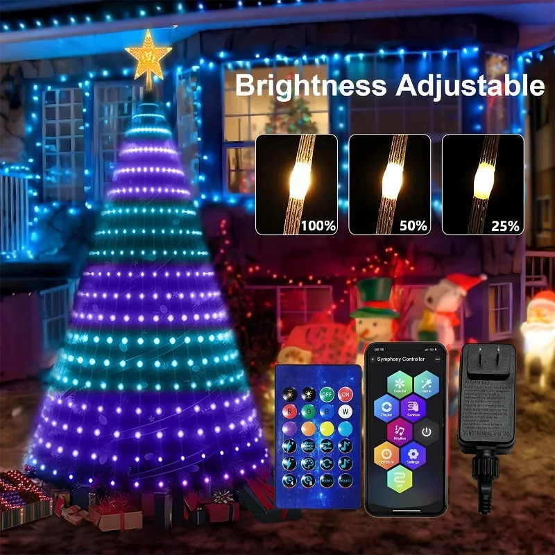 2.1M Christmas light garden fairy light with Bluetooth application and remote control used for Christmas tree decoration lighting IP44 waterproof 2410