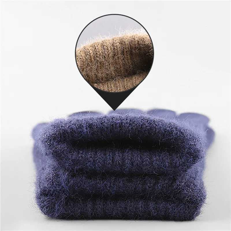 Mens Knitted Gs Winter Touch Screen High Quality Mens Thick Wool Cashmere Solid Gs Mens Finger Gloves Busin Autumn W241026
