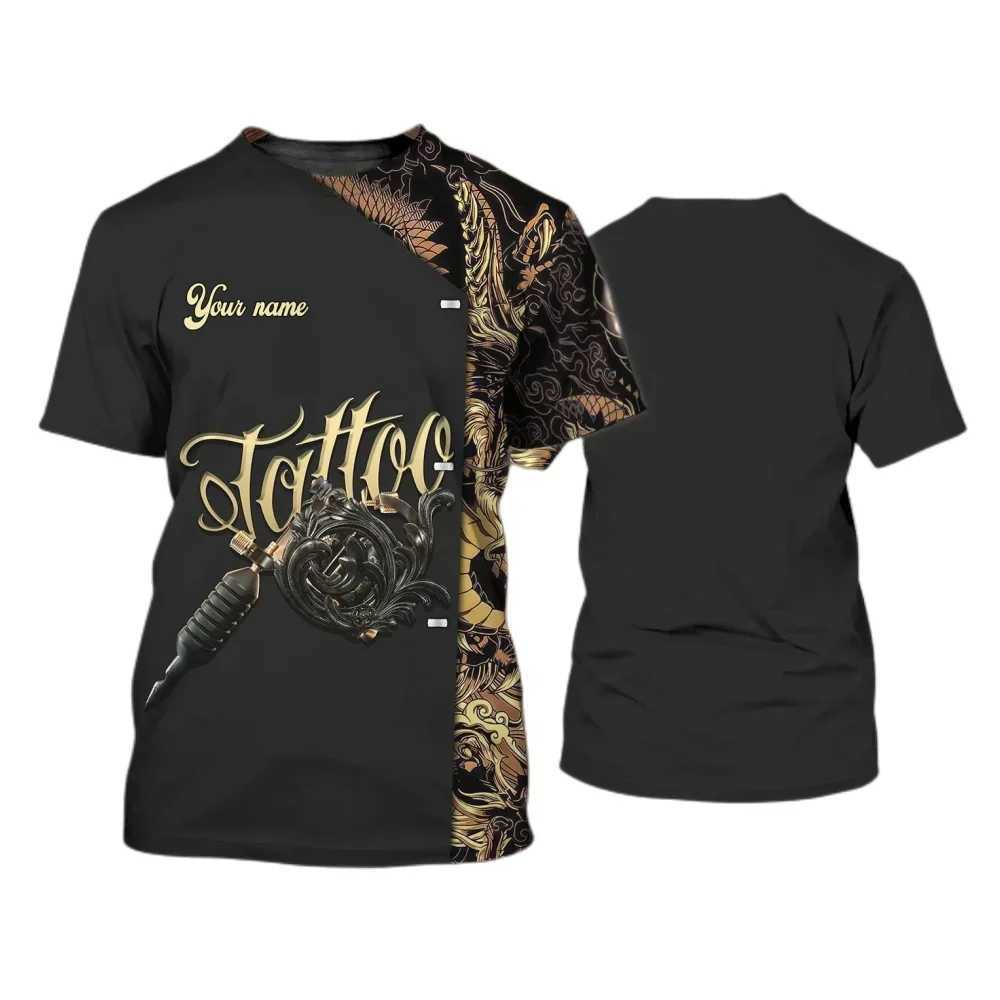 Summer tattoo artist Harajuku 3D printed mens T-shirt personalized customization Ts retro O-neck short Slv oversized top W241026