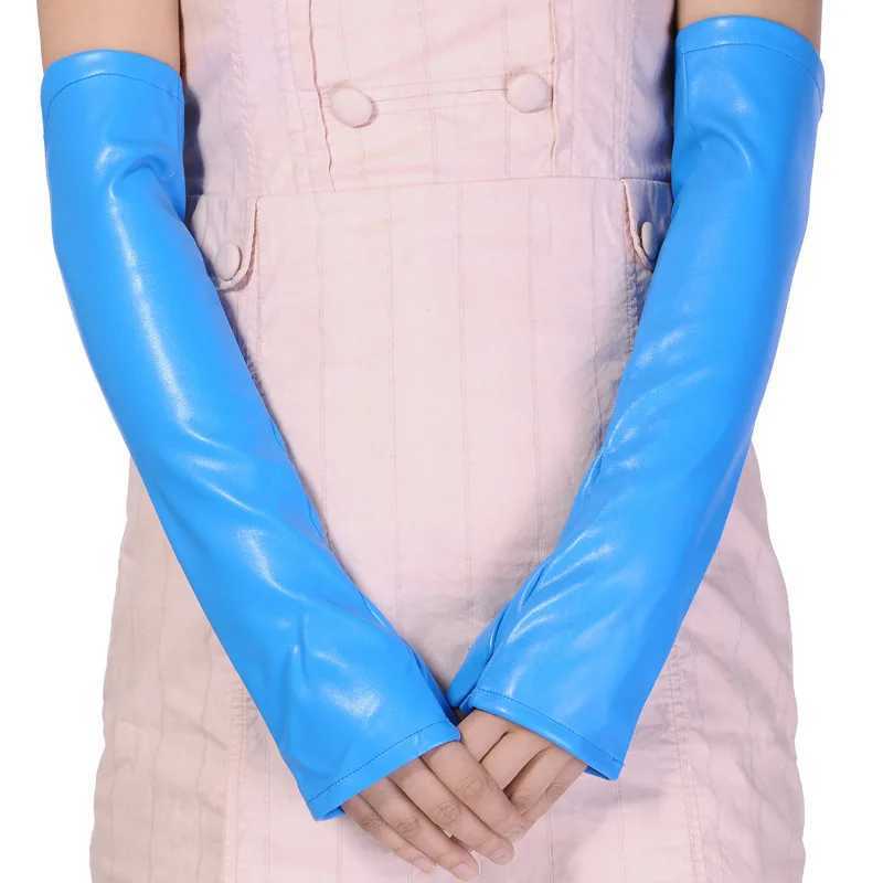 Womens winter warm half finger sleeve nightclub display touch screen gloves ultra-thin long finger Pu leather driving Gs M36 W241026