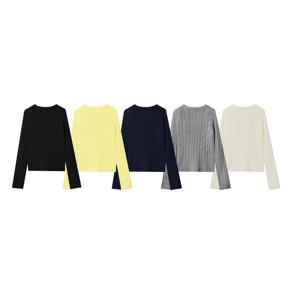 High Quality V-Neck Fried Dough Twists Knitwear For Women, Embroidered Casual Versatile Pullover Sweater Women Tops