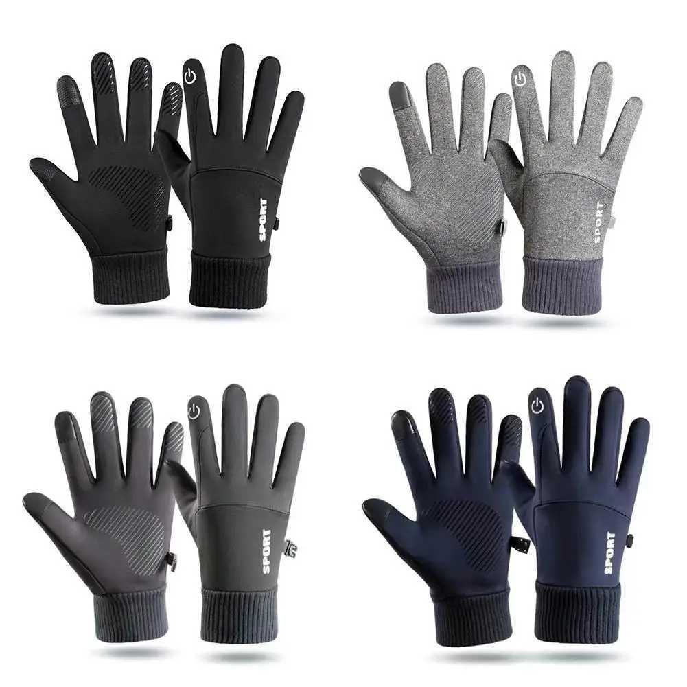 Mens Winter Waterproof Bicycle Gs Outdoor Sports Running Motorcycle Skiing Touchscreen Wool Gs Anti slip Warm Full Finger W241026