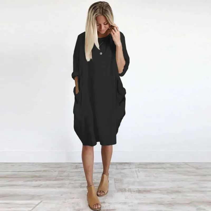 Spring and Autumn Long Sleeve Casual Loose Maternity Dress Vestdos Gravidas Womens Dress Maternity Dress W241026