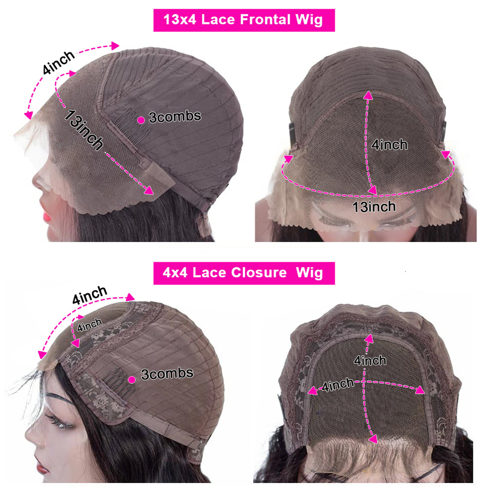 38 40Inch Body Wave Front for Women Human Hair 13x4 HD Transparent Lace Frontal Wigs PrePlucked Wet Wavy