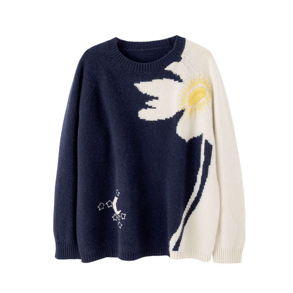 CHICUU Women Autumn Winter Pullover O-Neck Loose Wer Design 100% Cashmere Sweater Light Female Knitwear Tops