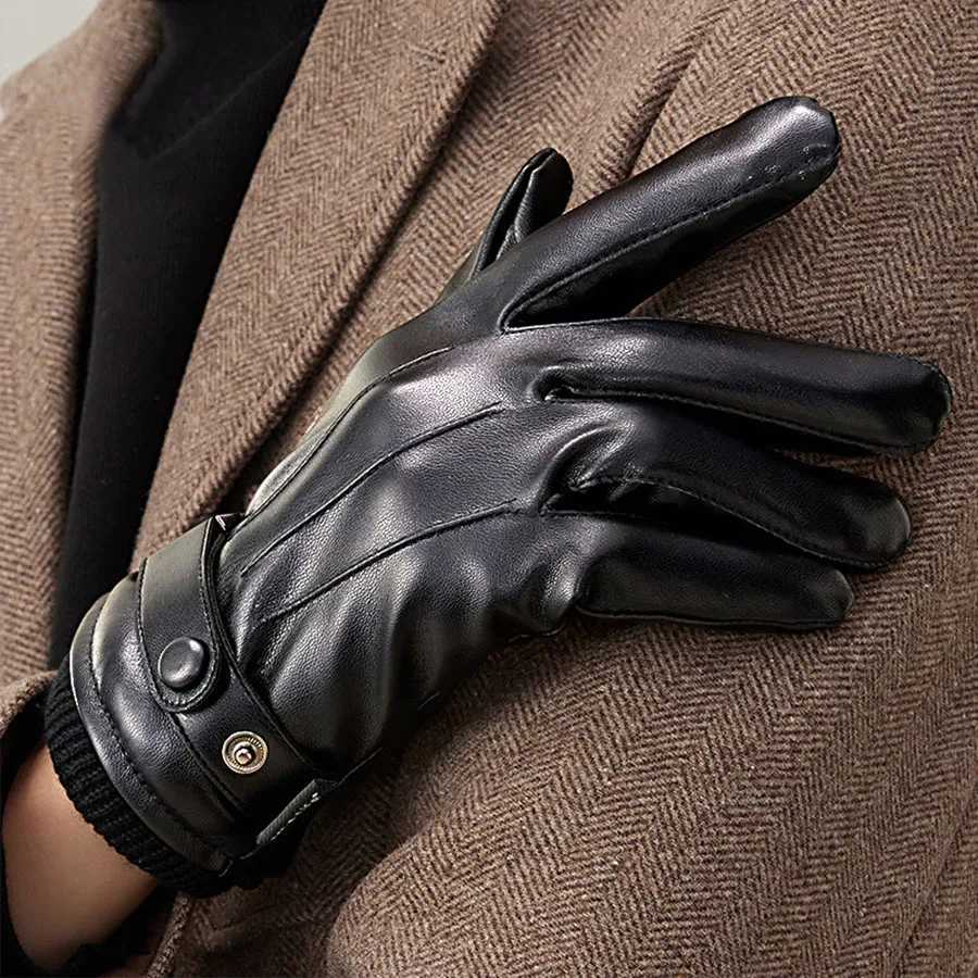 Winter Gs Mens Waterproof Artificial Leather Cashmere Warmth Gs Motorcycle Driving Gloves Touchscreen Tactics Gs W241026