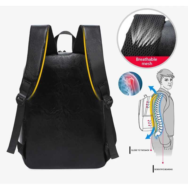 PU Leather Backpack Executive Men Sahel Briefcase Office Casual Travel Cabin Laptop Office Business Notebook Back Pack MaleXJ241026