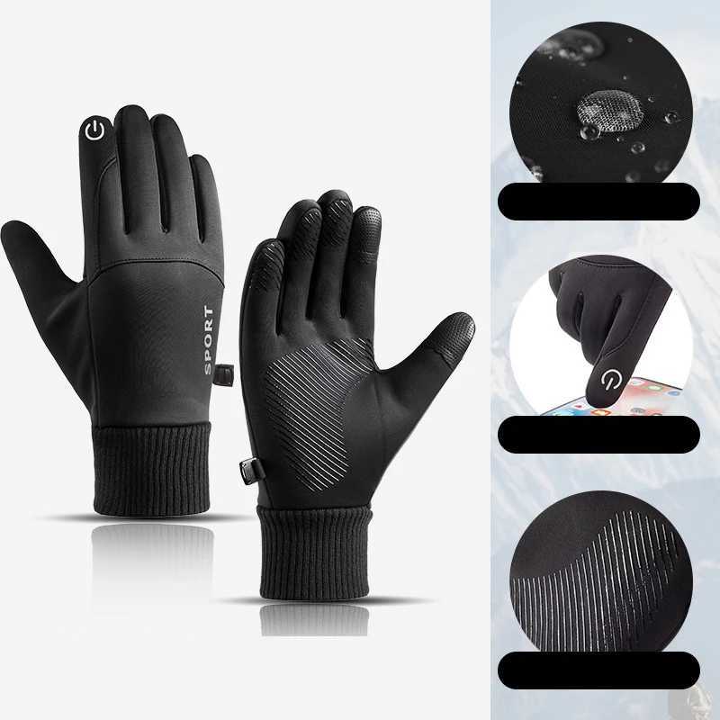 2024 hot selling winter warm sports mens Gs touch screen driving skiing windproof outdoor waterproof anti slip wool Gs W241026