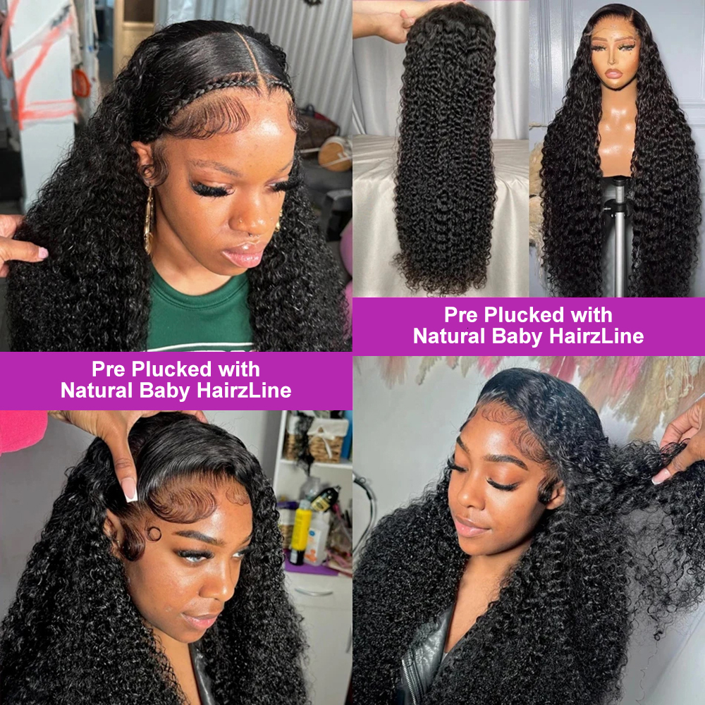30 40 Inch Deep Wave 13x4 13x6 HD Frontal Wigs Water Curly Human Hair Lace Front Wig For Women 250%