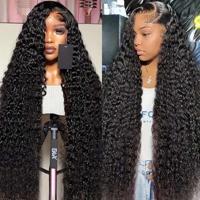 Cheap Water Full Lace Front Human Hair Wigs For Black Women 30 Inch Wet And Wavy Loose Deep Wave Frontal Wig