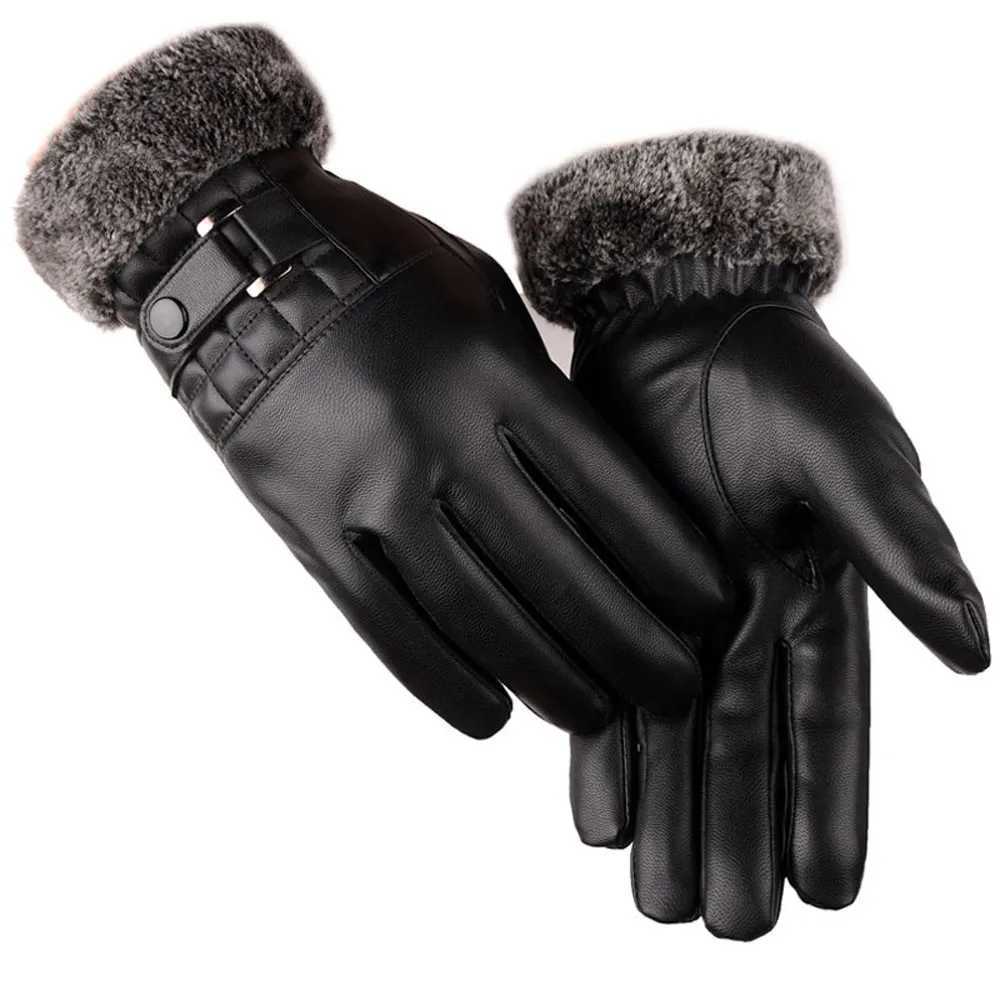 Skiing Gs Motorcycle Winter Warm Mens Ski Board Pu Leather Gs Womens Cold Weather Insulated Warm Plush Gloves W241026