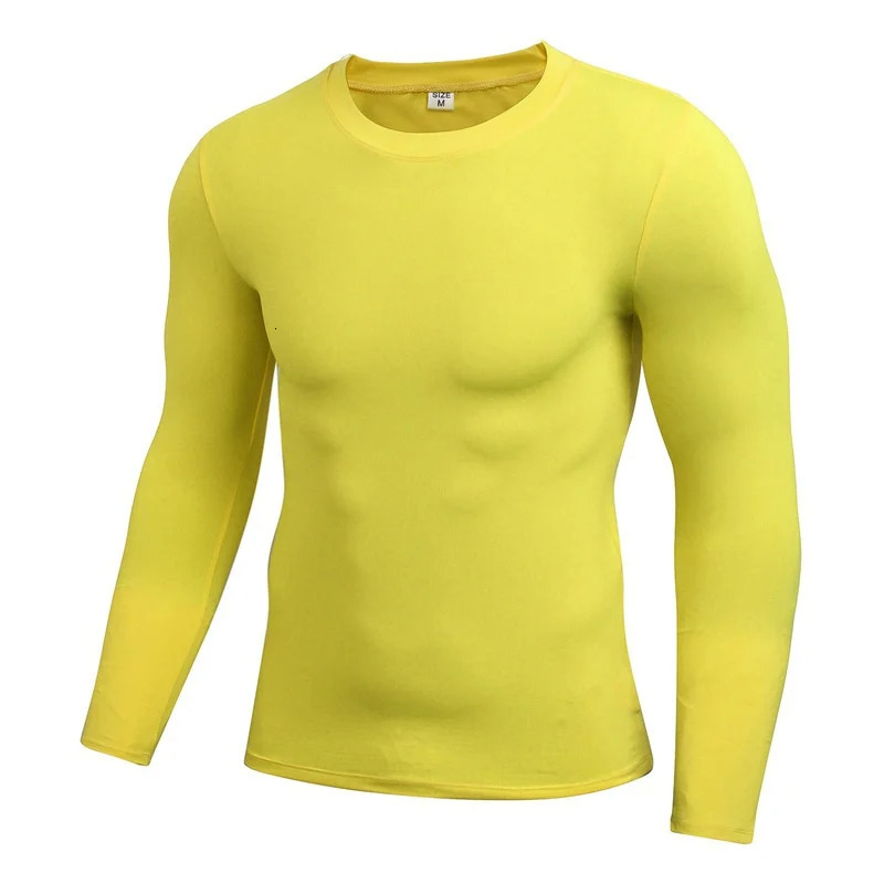 Men Compression Running TShirt Fitness Tight Long Sleeve Sport Tshirt Training Jogging Shirts Gym Sportswear Quick Dry Clothes 241025