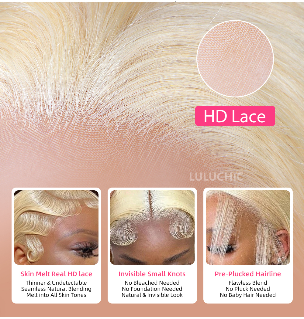 Blonde Straight Front transparent Brazilian Baby Human Hair Lace Frontal For Women