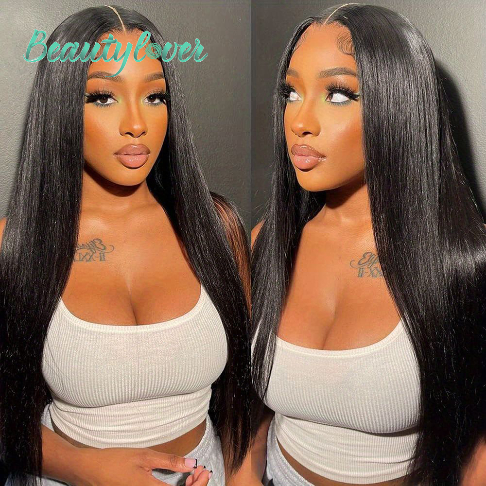 6X4 Straight Pre-Cut Lace Wigs 180% Glueless Wig Human Hair Ready To Wear For Black Women