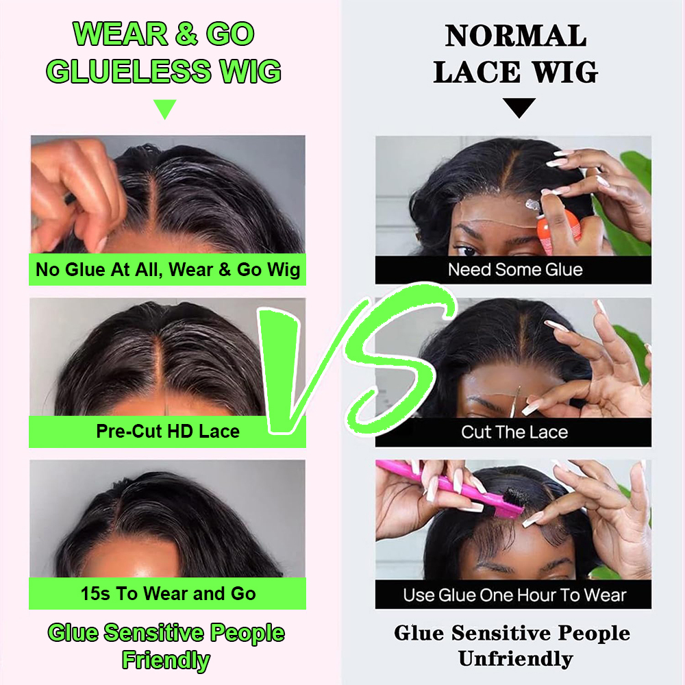 Pre Cut No Glue Glueless Ready to Wear Short Bob Wig Body Wave 13x4 Lace Frontal Wigs 100% Human Hair on Sale