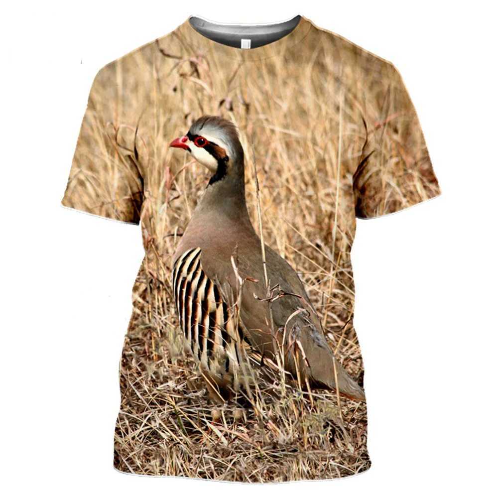 3D printed Harajuku T-shirt for summer animal hunting Partridge bird fashion casual mens T-shirt Chukar short sleeved T-shirt W241026