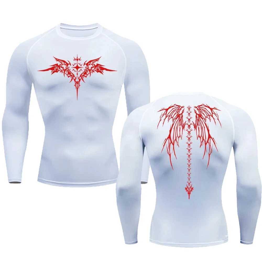 Mens Fashion Printed Shirt Breathable Compression T-shirt Sports Shirt Summer Quick Drying Long Sleeve Outdoor Exercise T-shirt W241026