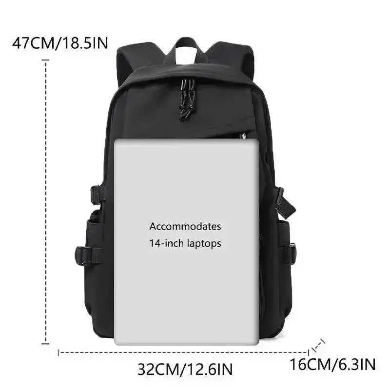 15 Inch Mens Backpack Large Capacity Waterproof Computer Backpack Simple School Bag TravelXJ241026