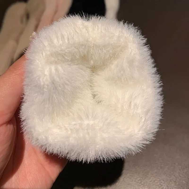 Soft Plush Half Finger Gs Womens Winter Warm Elastic Fur Gloves Solid Color Arm Cover Finger Gs Hand Warmer W241026