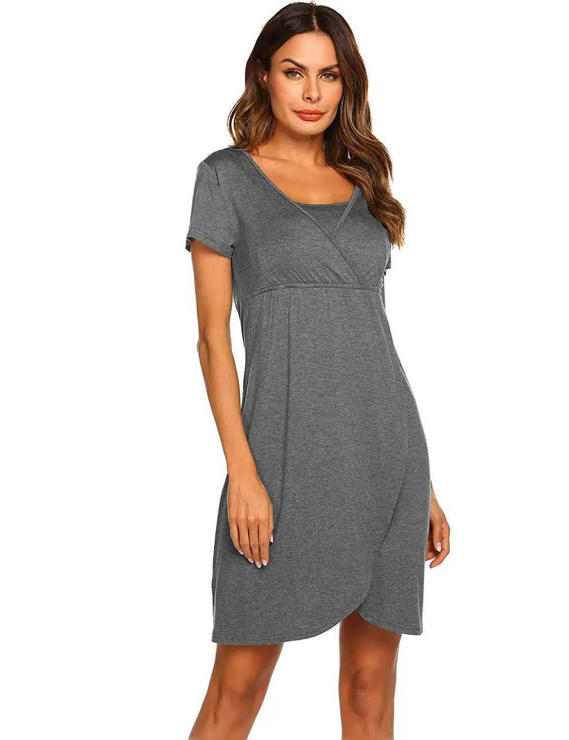 Pregnant womens short sleeved dresses nursing clothes maternity care clothes pregnant womens pajamas W241026