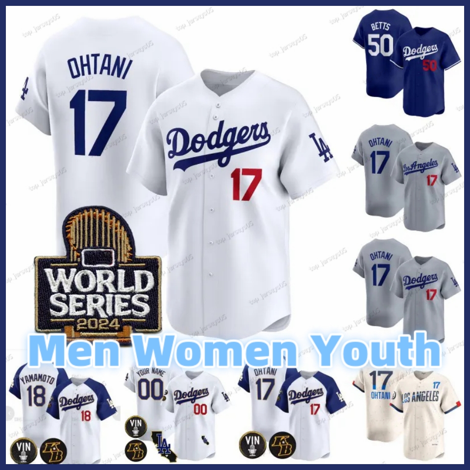 LA 2024 World Series Dodger Jersey Shohei Ohtani Mookie Betts Andy Pages Freddie Freeman Edman Andy Pages Will Smith Yoshinobu Yamamoto Gavin Lux Baseball Jerseys