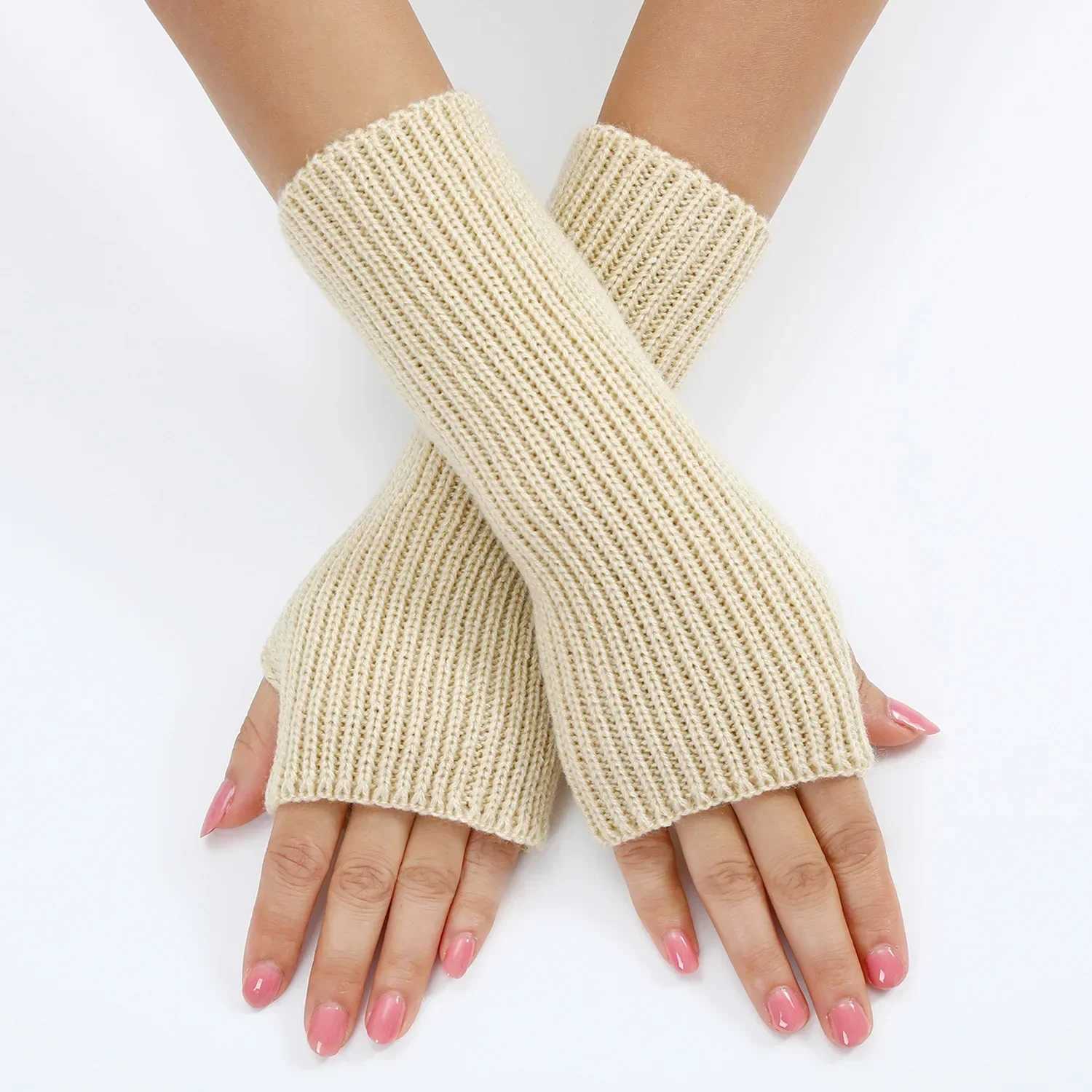 20cm Finger Gs for Wmen Winter Warm Arm Warm Knitted Warm Girl Gs Korean style Warm Hand Fashion Gloves W241026