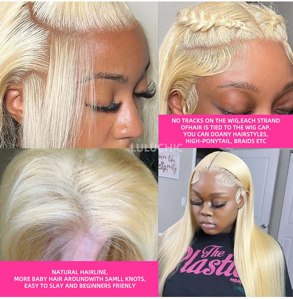 Blonde Straight Front transparent Brazilian Baby Human Hair Lace Frontal For Women