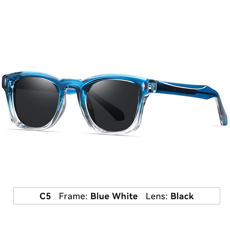 Square Polarized Sunglasses Men Luxury Brand Designer Style Sun Glasses Women Retro TR90 Vintage Driving Fishing Propionic acid core fashion Rivets S1