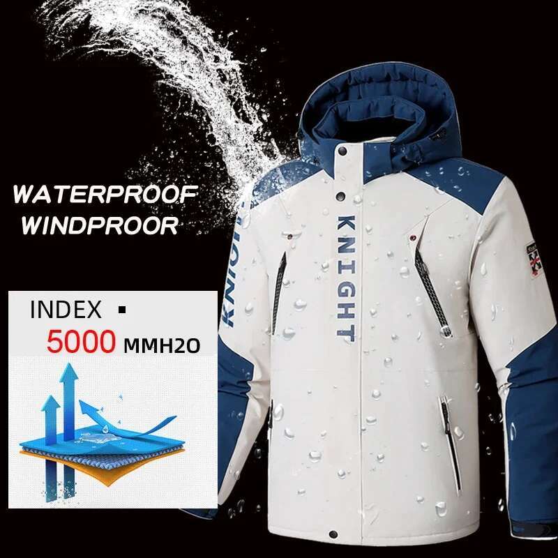 Winter Men Jacket And Pants Thick Warm Windproof Suit Snowboard Snow Coat Male Ski Equipment Outdoor Camping Brand