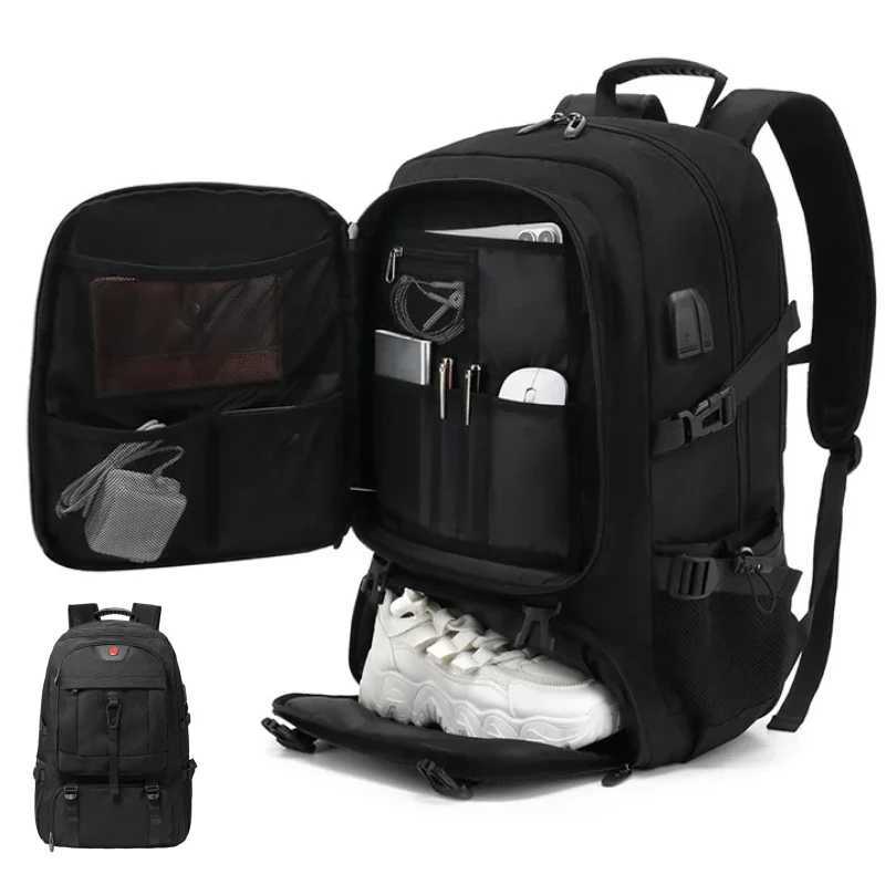 50L 80L Large Travel Backpack Men Casual Separate Shoe Compartment Business Bag Outdoor Sports Waterproof Man Storage BackpacksXJ241026