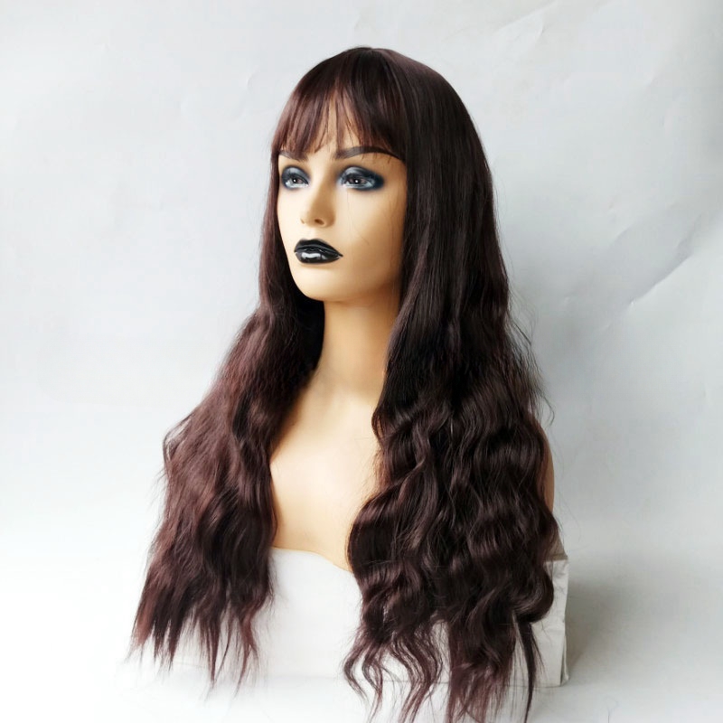 Hot selling wigs for women long curly hair corn perm synthetic fiber wigs human hair