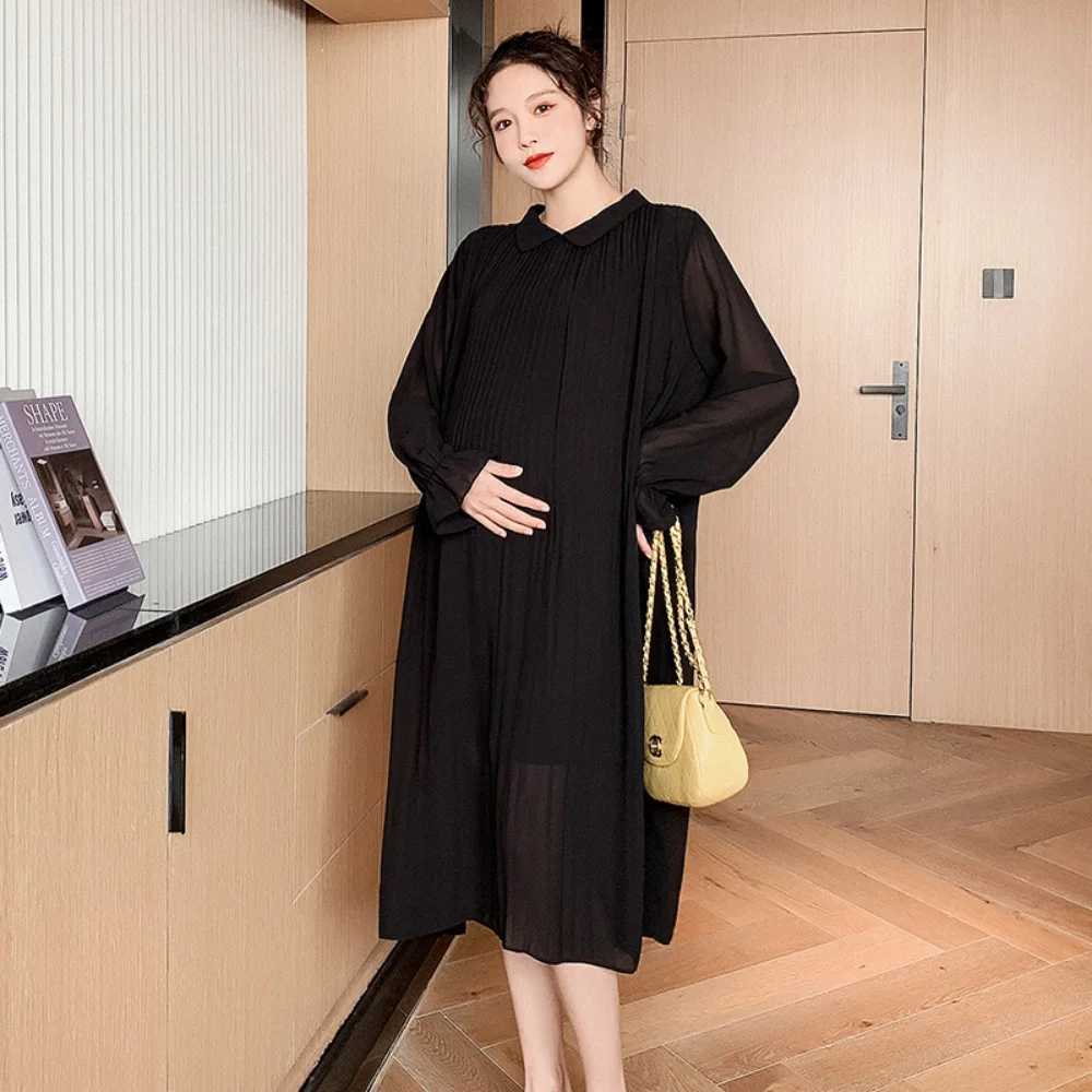 2024 Spring Pregnant Womens Clothing Sweet Fashion Pregnant Womens Dress Long Sleeve Chiffon Vest Pregnant Womens Photography Dress W241026