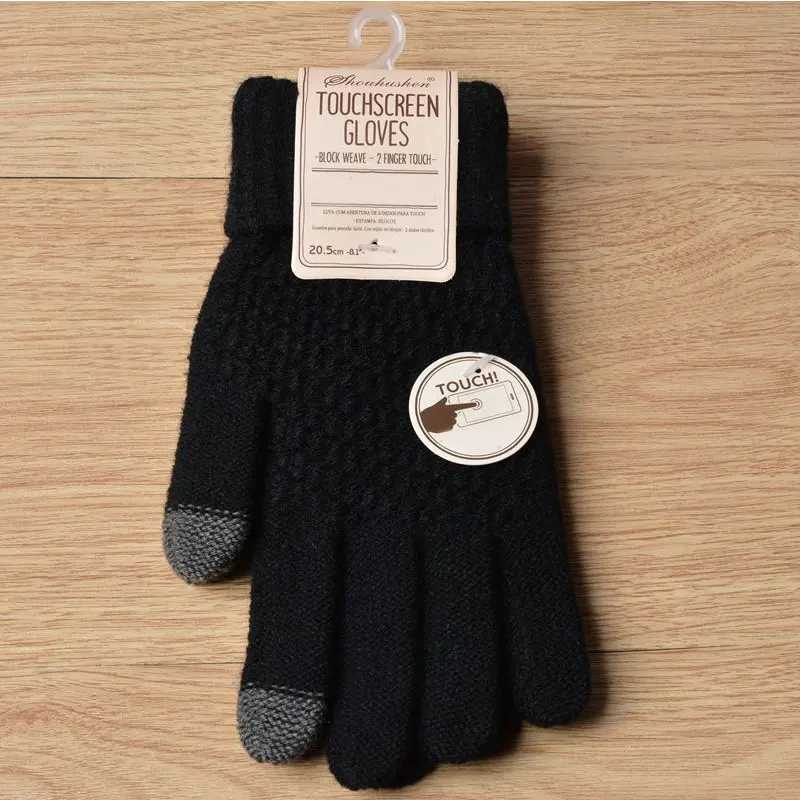 Winter wool warm knitting G mobile touch screen knitting G full finger tube female crochet G W241026