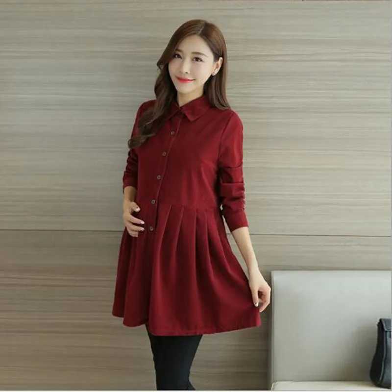 Pregnant womens dress long sleeved clothing maternity clothing new clothes autumn and spring W241026