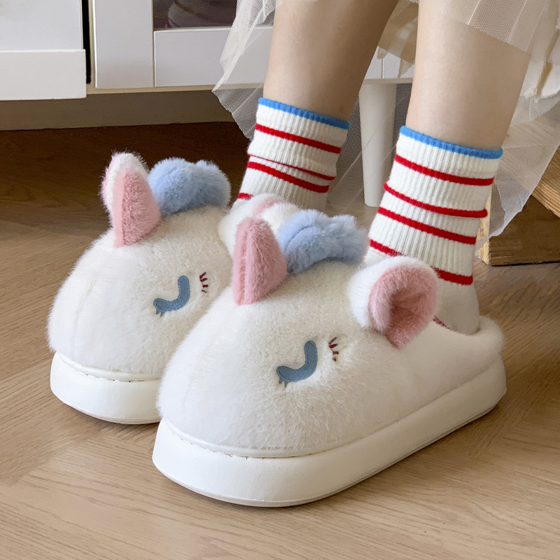 Funny Halloween Clown Women, 2024 New Cute Cartoon Animal Cotton Slippers for Winter 1f2e