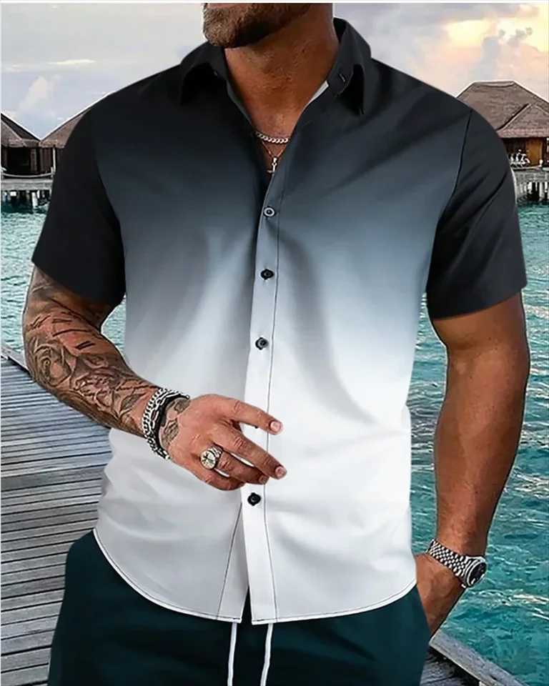 2024 Mens 7-color Printed Summer New Haian Short Slip Shirt Casual Mens Oversized Shirt XS-5XL W241026