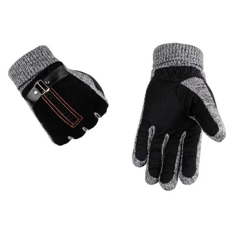 2023 Winter Mens Warmth Gs Genuine Leather Pig Skin Gs Gloves Mens Thick Bicycle Gs Mens Knitted Tube W241026