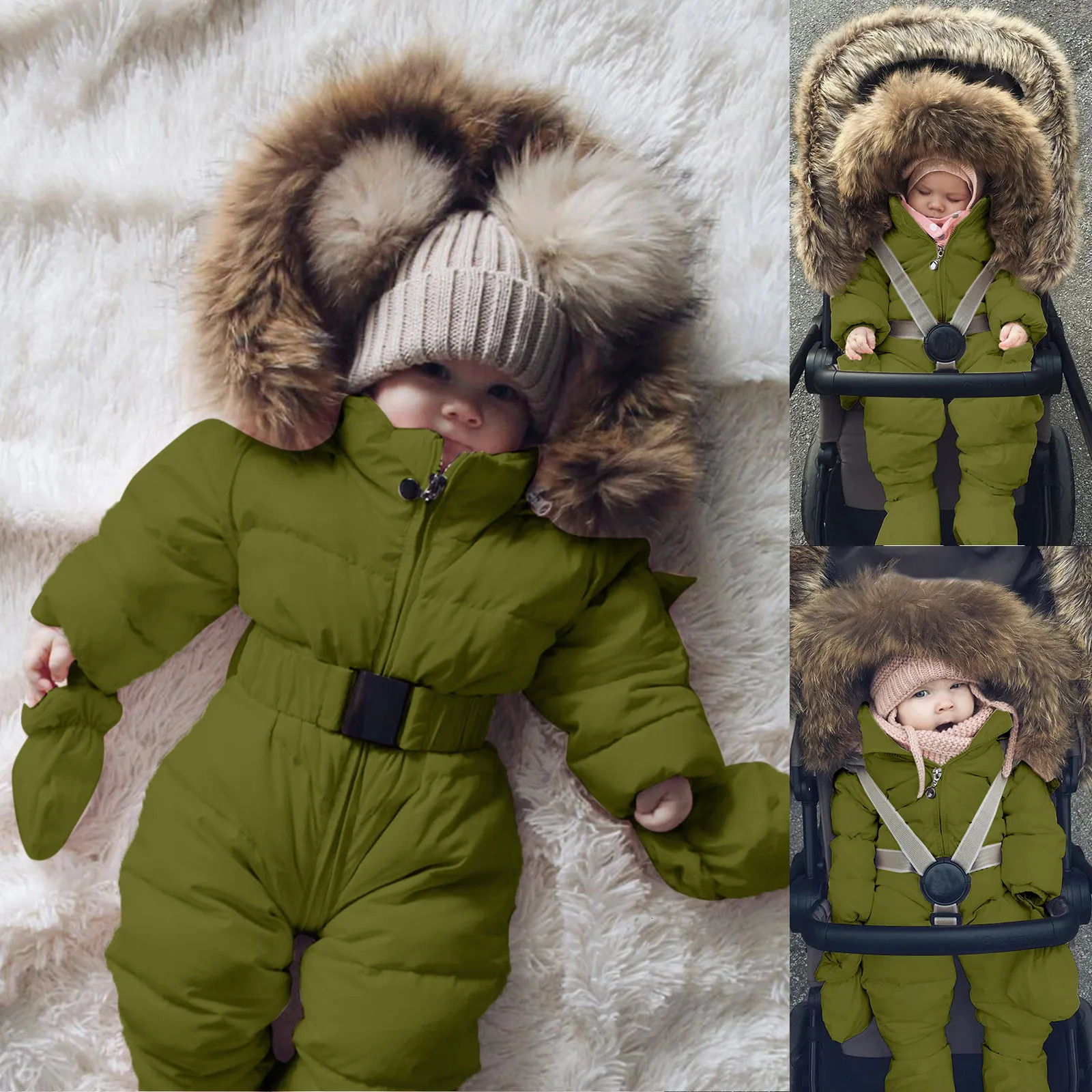 Winter Infant Baby Boy Girl Romper Jacket Hooded Jumpsuit Warm Thick Coat Outfit Roupas de baby Toddler Clothing Outwear 241025