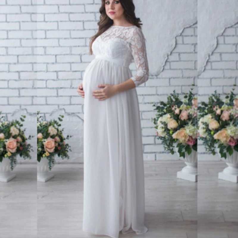 Crochet lace maternity photography prop dress maternity photo shoot cardigan woolen sweater maternity long dress W241026