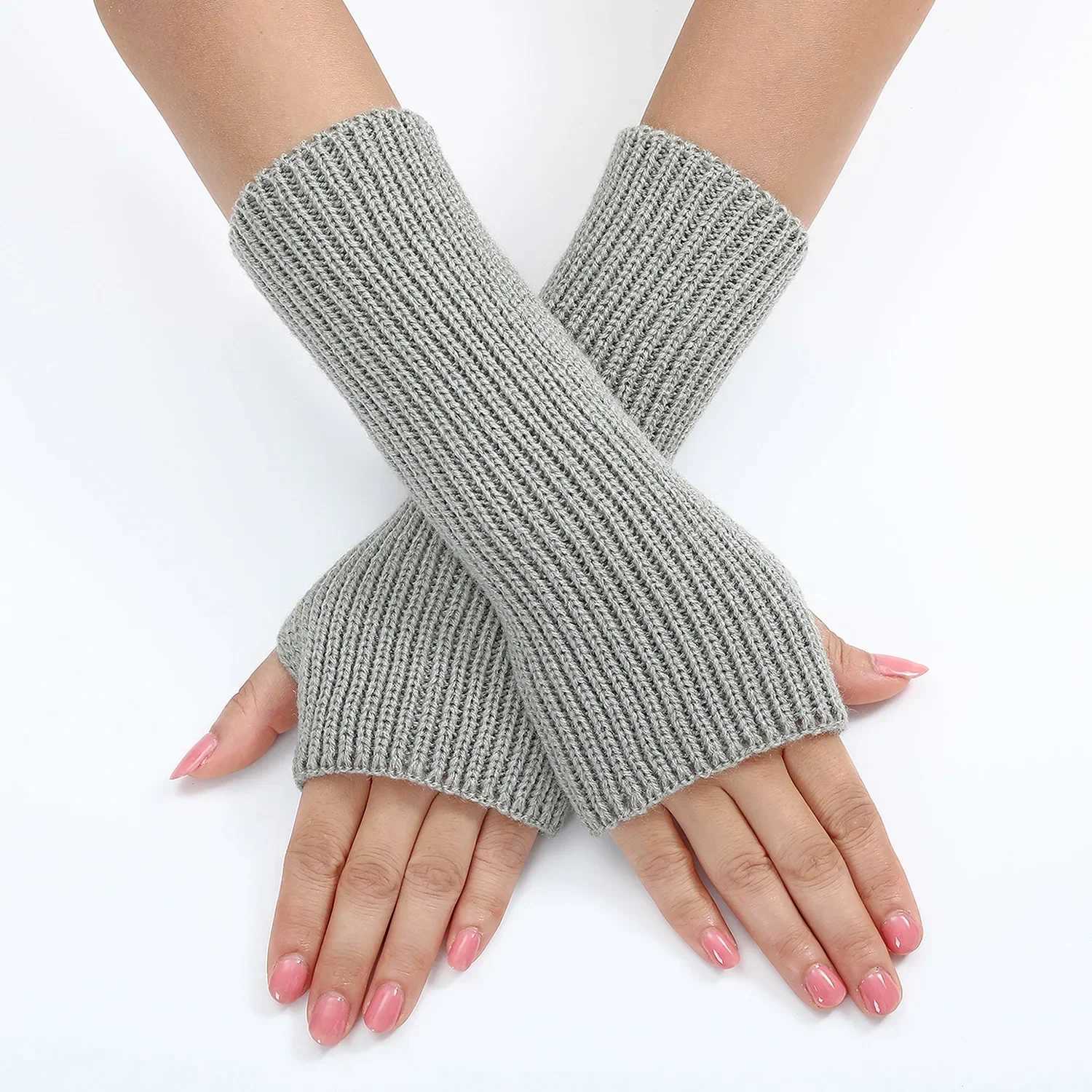 20cm Finger Gs for Wmen Winter Warm Arm Warm Knitted Warm Girl Gs Korean style Warm Hand Fashion Gloves W241026