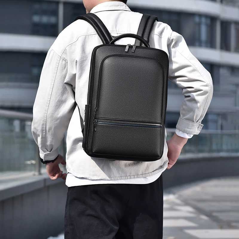 Fi Mens PU Leather Backpack USB Charging Executive Briefcase Office Travel Laptop Office Business Casual Back Pack BagXJ241026