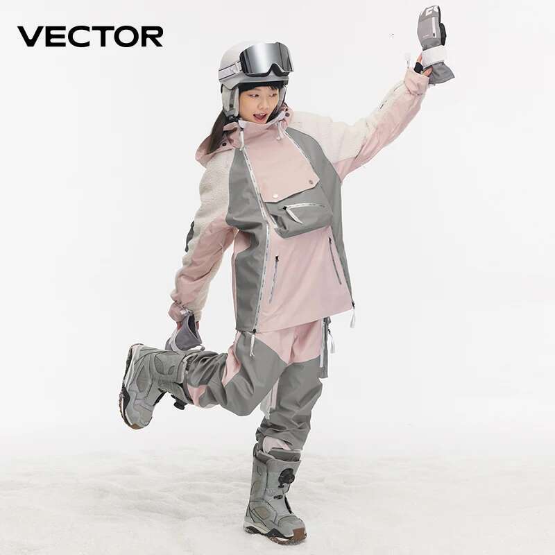 VECTOR 3L Double Zipper Suit Set Man Winter Jackets And Pants Warm Waterproof Women Outdoor Ski Bike Camping