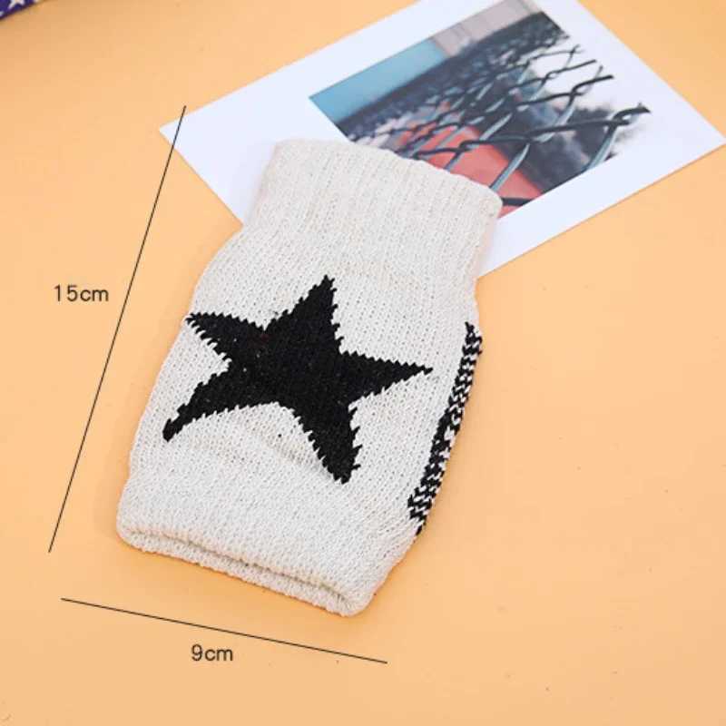 Y2K Fashion Star Knitted Fingers Winter Gs Soft and Warm Wool Knitted Arms Flexible Hands Gs Warm Hands W241026