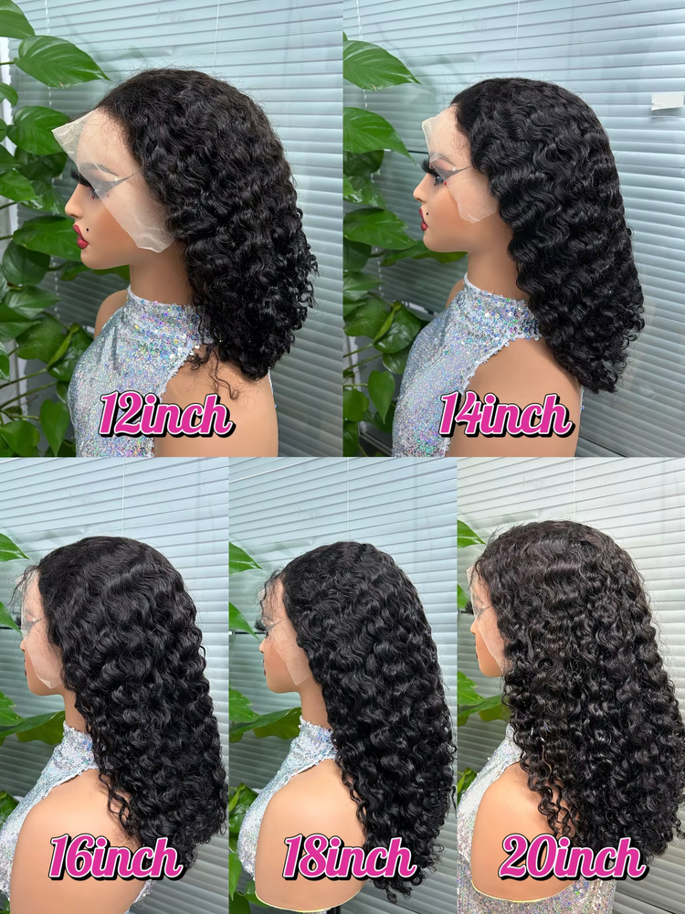250% Density Burmese Bob Human Wigs for Women 12A Double Drawn Virgin Hair 13x4 Frontal HD Lace Curly Wave Wig