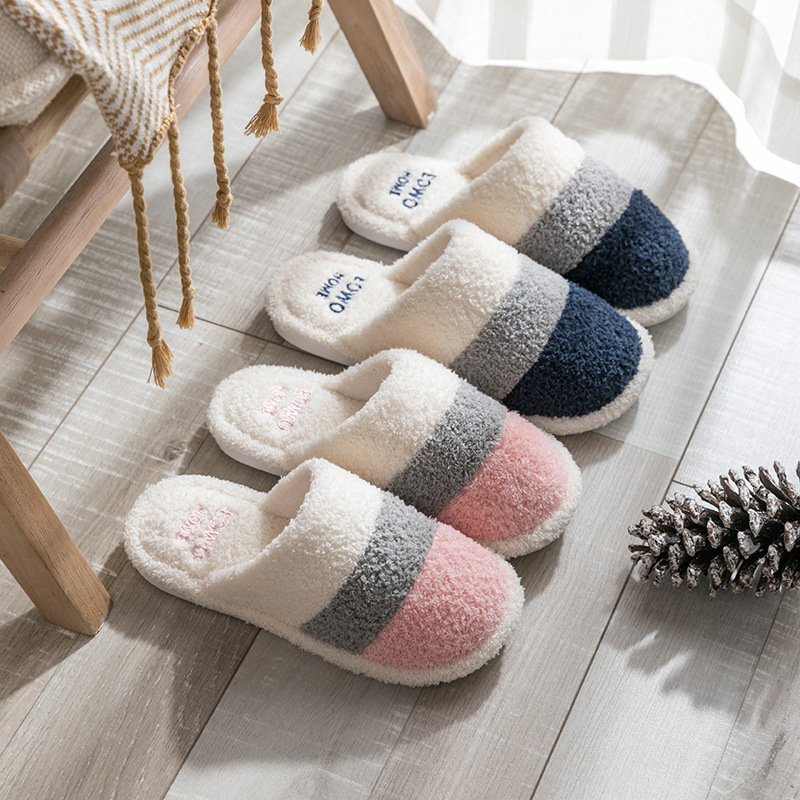 Cozy 2024 Autumn Winter Cotton Slippers, Thick Bottom Non-Slip Indoor Home Fury Slippers 3e7a