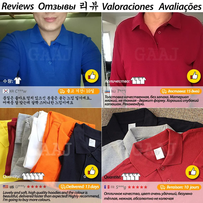 GAAJ 100 Cotton Mens PoloLong Sleeve PoloShirtLight TopsFashion Golf WearBusiness Polos MenswearMens Clothing 241025