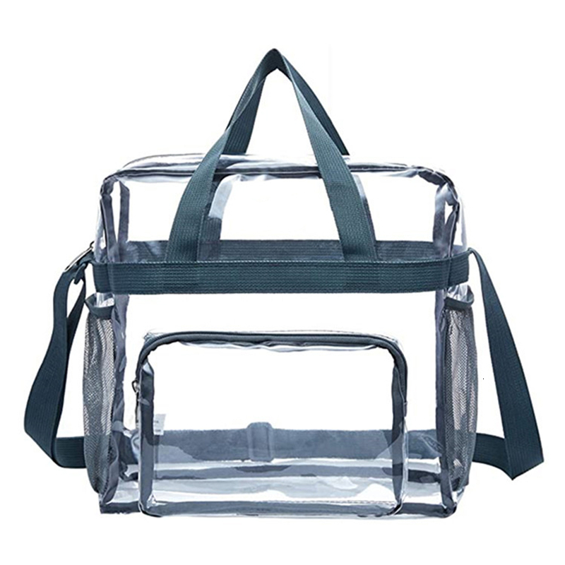 2024 Portable Designer PVC Transparent Shoulder Width Women's Trendy Handbag Women's Large Capacity Transparent Bag Shopping Handbag Diagona