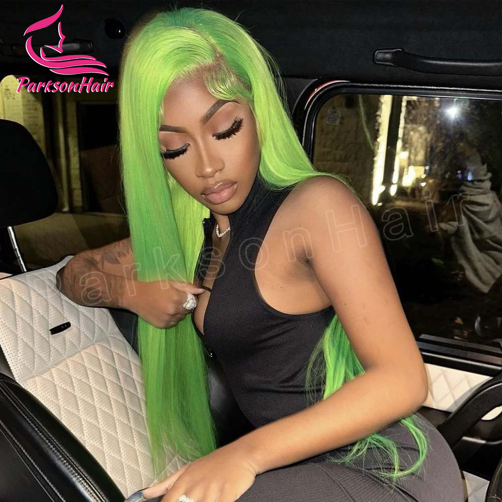 Wear Go Glueless Green 613 Colored 13x4 HD Front Human Hair Wigs For Women Brazilian Straight Lace Frontal Wig