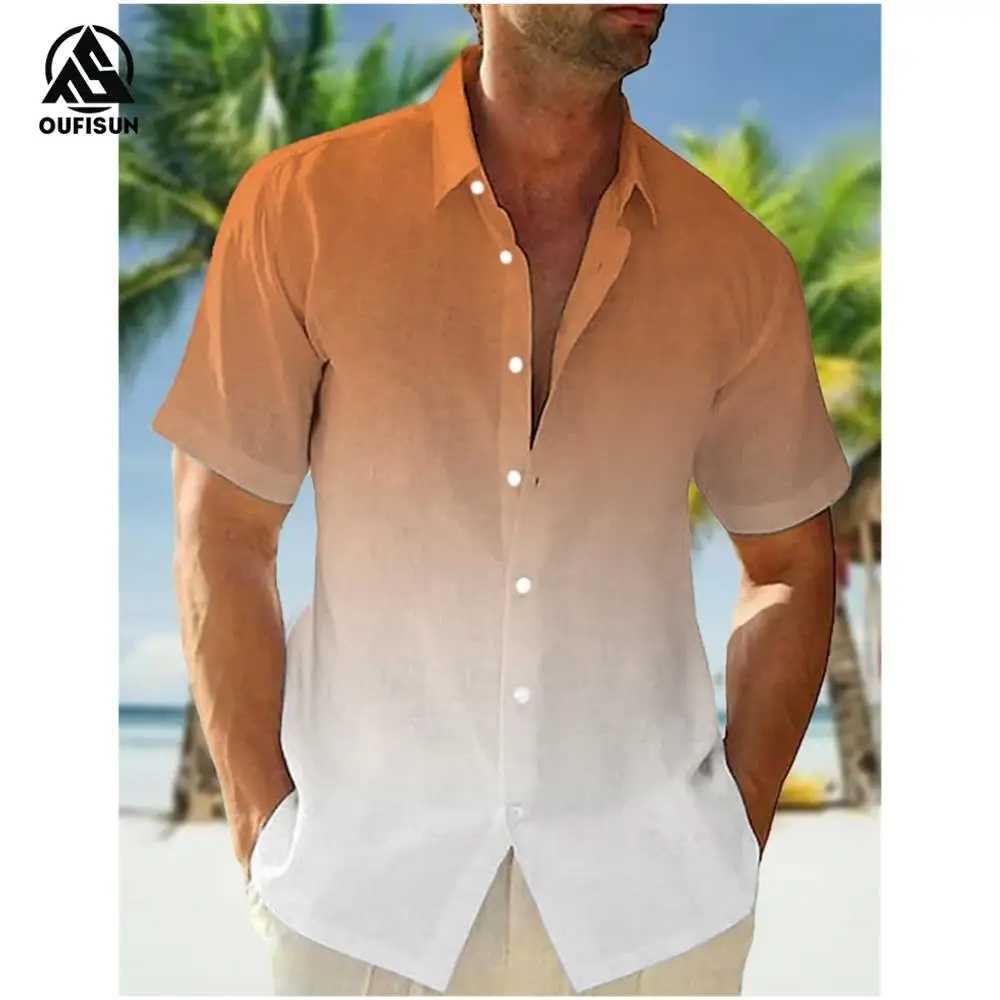 2024 casual mens summer clothing gradient graphic clothing vacation seaside oversized short slip top W241026