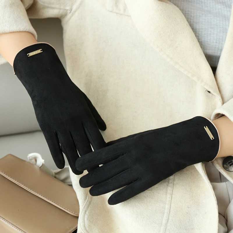 Womens Gs Winter Warm Soft and Comfortable Touchscreen Driving Convenient and Practical Thick Finger Gs W241026